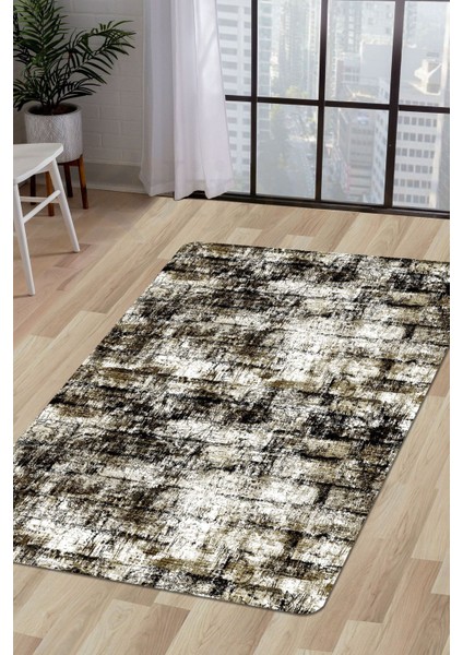 Halı Siyah K1310 Yıkanabilir Saçaksız Kesme Ince Yolluk Kilim Salon Halısı Modelleri