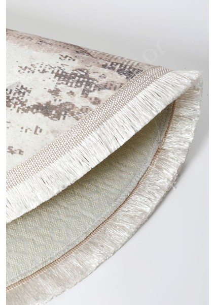 Halı Bej K1280 Yıkanabilir Saçaklı Oval Kesme Ince Yolluk Kilim Salon Halısı Modeli modelleri