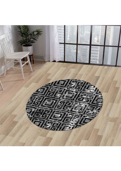 Halı Siyah K1320 Yıkanabilir Yuvarlak Kesme Ince Yolluk Kilim Salon Halısı Modelleri fiyatları