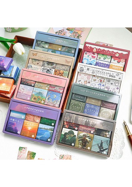 4 Mevsim Temalı 6 Adet Sticker Kutu Seti Bullet Journal GGK DK099