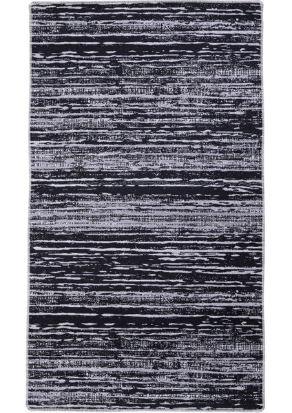 Halı Siyah Gri YM4700 Yıkanabilir Kesme Ince Yolluk Kilim Salon Halısı Modelleri