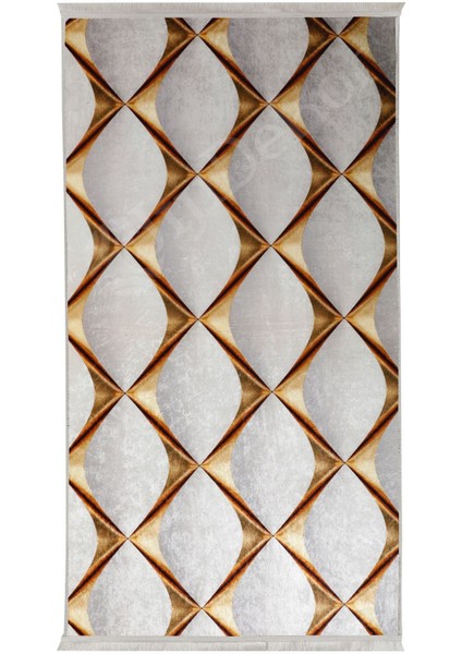 Halı Gold KY7059 Yıkanabilir Saçaklı Kesme Ince Yolluk Kilim Salon Halısı Modelleri