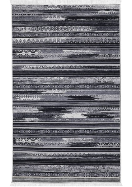 Halı Gri Köln Yıkanabilir Saçaklı Kare Kesme Ince Yolluk Kilim Salon Halısı Modeli