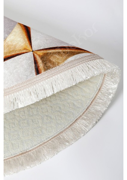 Halı Gold KY7059 Saçaklı Oval Kaymaz Kesme Ince Yolluk Kilim Salon Halısı Modelleri