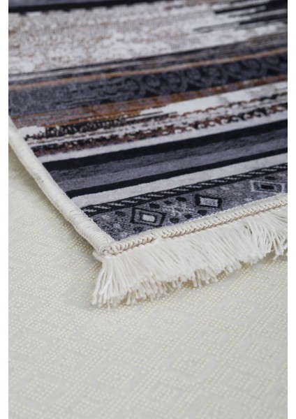 Halı Kahverengi Köln Saçaklı Kaymaz Kesme Ince Yolluk Kilim Salon Halısı Modelleri