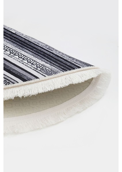 Halı Gri Köln Yıkanabilir Saçaklı Oval Kesme Ince Yolluk Kilim Salon Halısı Modeli