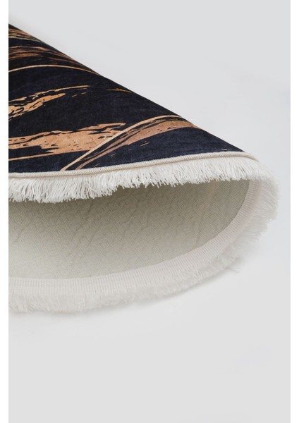 Halı Siyah Gold Yıkanabilir Saçaklı Oval Kesme Ince Yolluk Kilim Salon Halısı modelleri