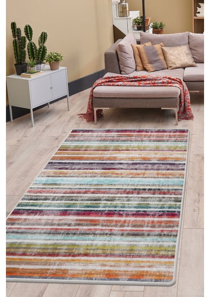 Halı Multi Yıkanabilir Saçaksız Kesme Ince Yolluk Kilim