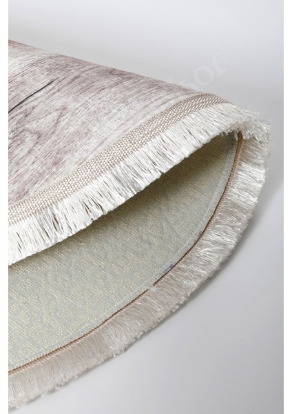 Halı Vizon KY7005 Saçaklı Oval Kaymaz Kesme Ince Yolluk Kilim Salon Halısı Modelleri