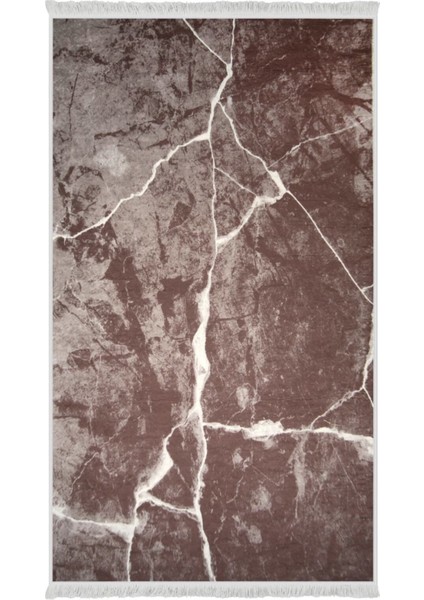 Halı Kahverengi Cool Granit Saçaklı Kesme Ince Yolluk Kilim Salon Halısı Modelleri