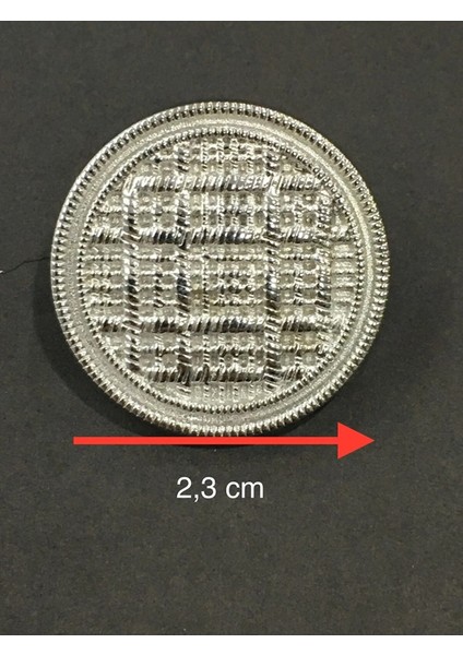 6 Adet 23 Mm (2.3 Cm) Hasır Desenli Gümüş Renk Trençkot Ve Blazer Ceket Düğmesi