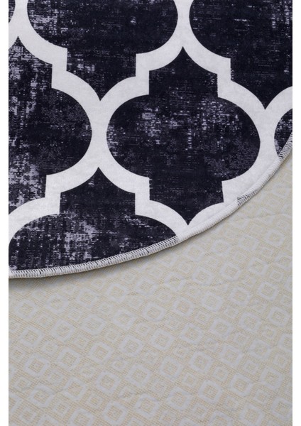 Halı Siyah Maça Yıkanabilir Saçaksız Oval Kesme Ince Yolluk Kilim fırsatları