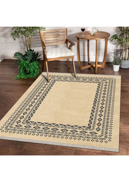 Halı Krem Iskandinav Yıkanabilir Saçaklı Kesme Ince Yolluk Kilim