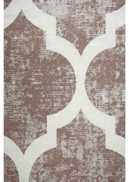 Halı Bej Maça Yıkanabilir Saçaklı Oval Kesme Ince Yolluk Kilim