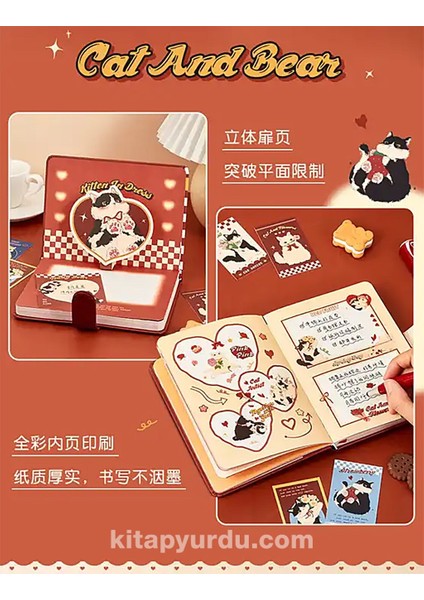 Together With You Temalı Hediye Kutulu Kit Defter Washi Bant Not Kağıdı Sticker Kart GGK NA002