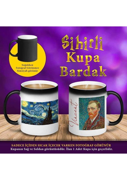 Van Gogh Vincent Yazılı Sihirli Kupa Fincan Bardak-S18-000