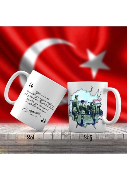 Askerini Selamlayan Gazi Mustafa Kemal Paşa - Atatürk'ün Sözleri -Kupa Bardak
