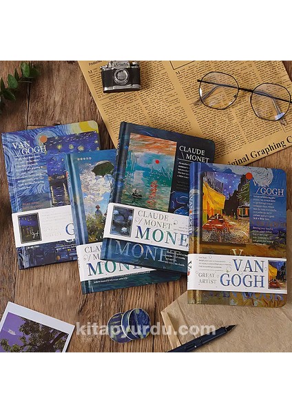 Van Gogh Kafe Terasta Gece Temalı Kutulu Kit • Defter • Kalem • Washi Bant • Ayraç • Sticker (GGK-NB006)