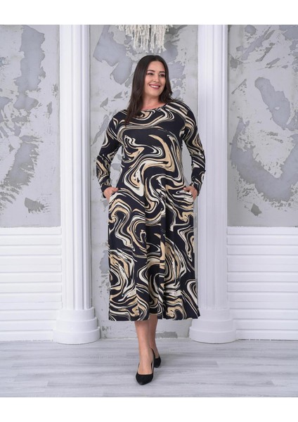 Kadın Uzun Örme Büyük Beden Elbise BGE67 modelleri