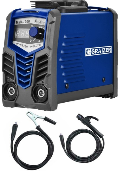 Alman Gra 200 Amper Profesyonel Dijital Göstergeli Inverter Kaynak Makinesi Lacivert