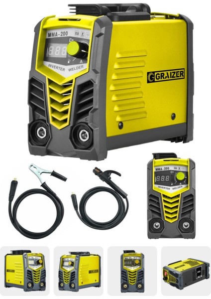 Mma 200 Amper Profesyonel Dijital Göstergeli Inverter Kaynak Makinesi