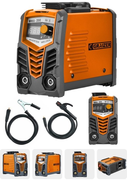 Alman Mma 200 Amper Profesyonel Dijital Göstergeli Inverter Kaynak Makinesi