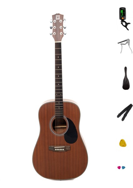 SA-310 Akustik Gitar - Full Maun (FULL SET-HEDİYELİ)