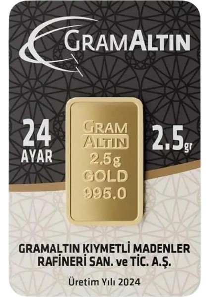2.5 Gram 24 Ayar Külçe Gram Altın Ziynet Gold
