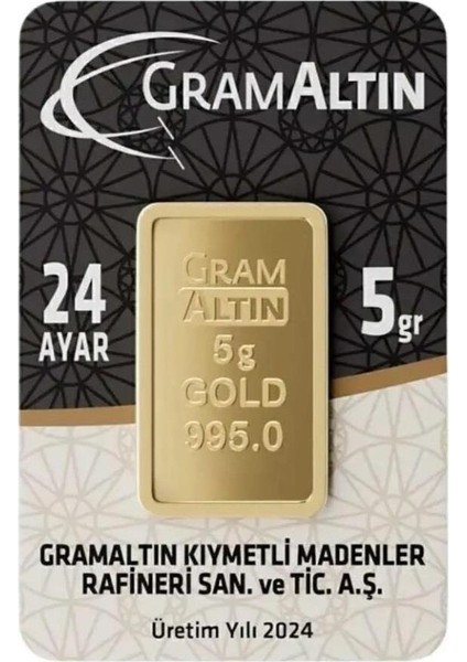 5 Gram 24 Ayar Külçe Gram Altın Ziynet Gold