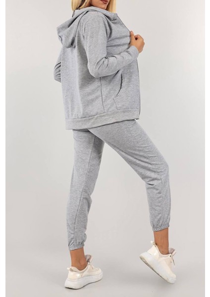 Gri Melange Fermuarlı Hırkalı Iki Iplik Eşofman Seti- BGT19 fiyatları