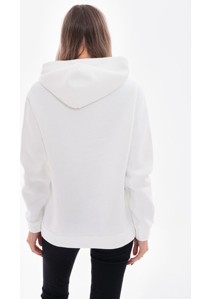 Beyaz Üç Iplik Şardonlu Brooklyn Baskılı Sweatshirt - BGS30 modelleri