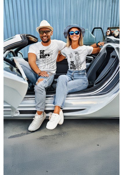Bedenleri Soru Kısmından Yazınız. Sevgililer Için The Boss-The Real Boss Karikatür Tişört Kombini modelleri