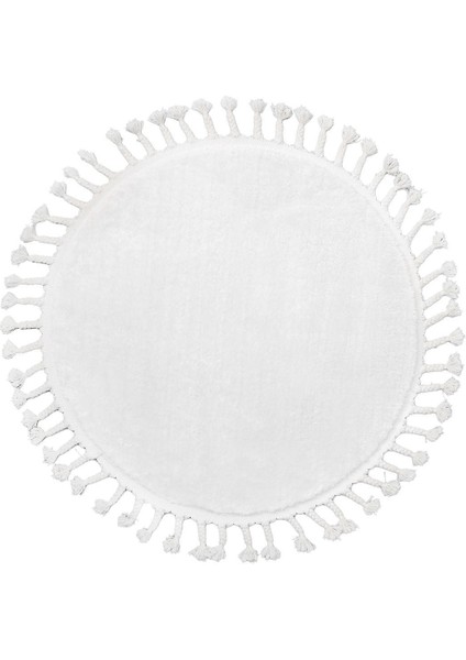 Peluş Halı Beyaz Saçaklı Yuvarlak Kesme Post Yolluk Kilim fiyatları