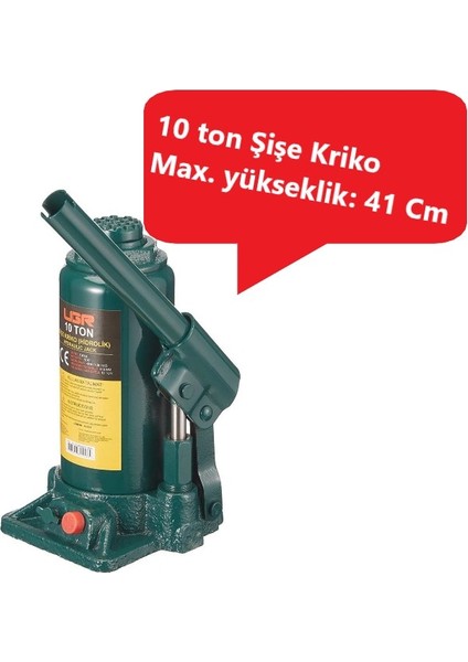 UGR 10 Ton Şişe Kriko - Araba - Tekne - Kamyon - Minibüs - Makine Yük Kaldırma