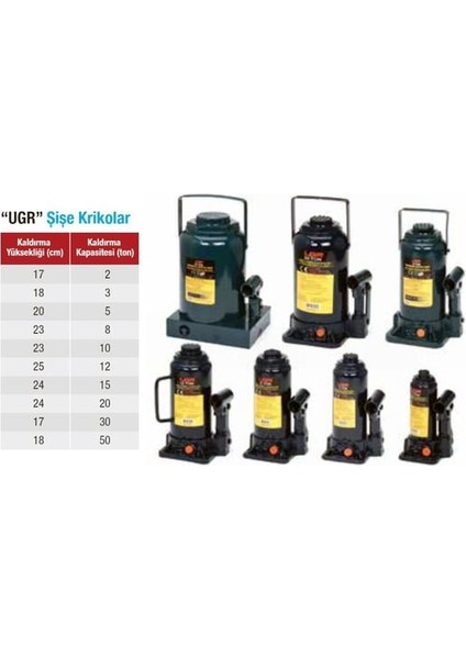 UGR 10 Ton Şişe Kriko - Araba - Tekne - Kamyon - Minibüs - Makine Yük Kaldırma indirimleri