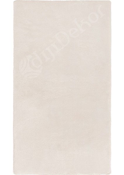 Peluş Halı Krem Düz Desenli Yıkanabilir Post Yolluk Kilim