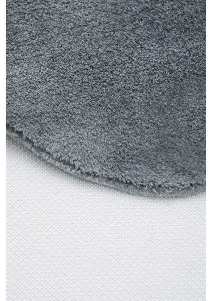Peluş Halı Koyu Gri Yıkanabilir Oval Kesme Post Yolluk Kilim indirimleri