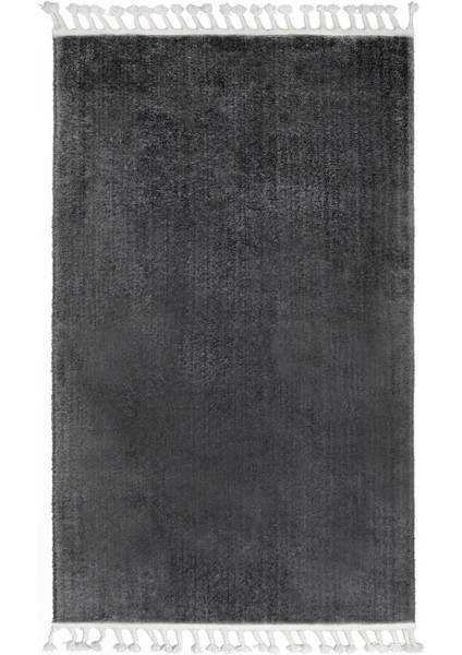 Peluş Halı Koyu Gri Saçaklı Post Kesme Yolluk Kilim fiyatları