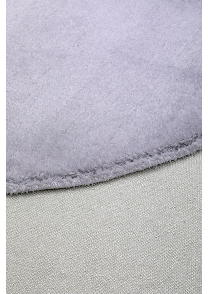 Peluş Halı Açık Gri Yıkanabilir Oval Kesme Post Yolluk Kilim