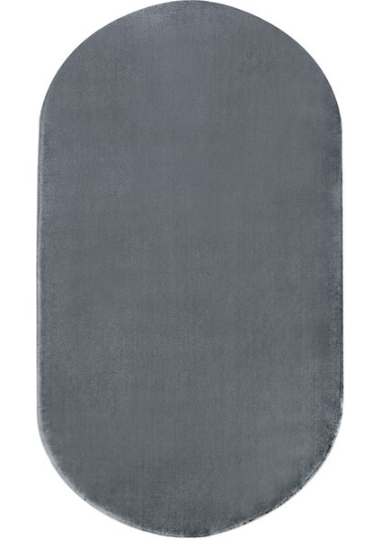 Peluş Halı Koyu Gri Yıkanabilir Oval Kesme Post Yolluk Kilim fiyatları