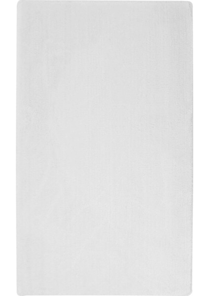 Peluş Halı Beyaz Düz Desenli Yıkanabilir Post Yolluk Kilim