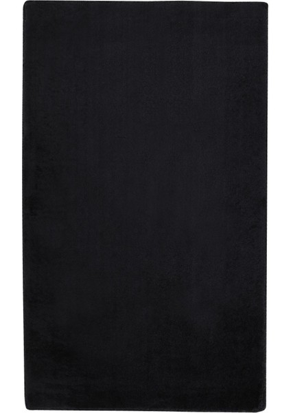 Peluş Halı Siyah Düz Desenli Yıkanabilir Post Yolluk Kilim