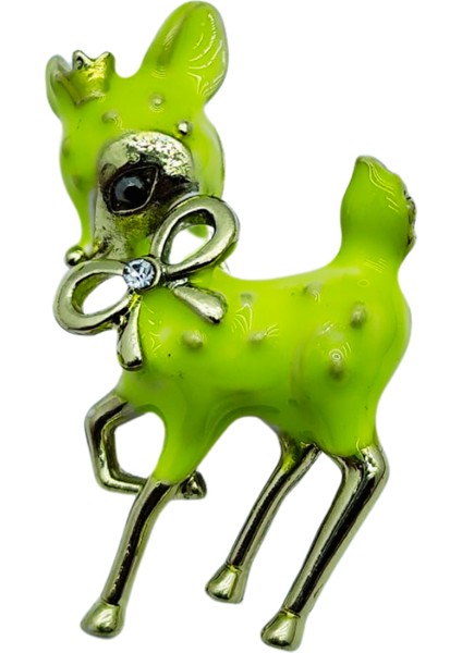 Sarı Bambi Figürlü Broş