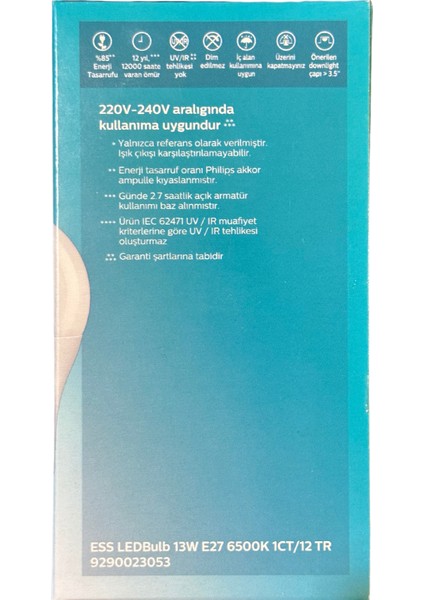 13W (90W) 6500K (Beyaz Işık) E27 Duylu Klasik LED Ampul modelleri