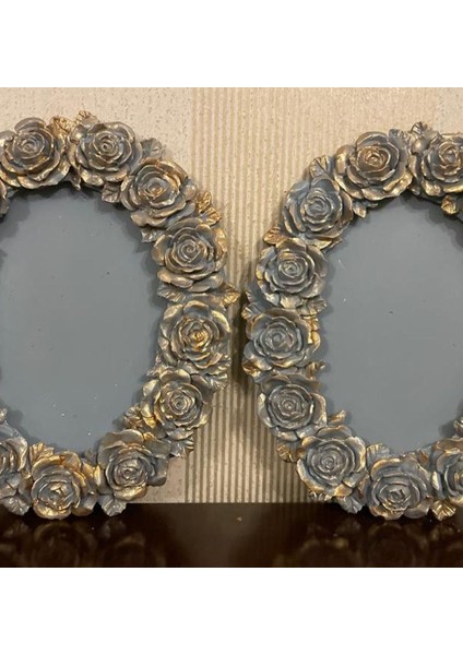 Gül Çiçek Kabartma Oval Çerçeve Silikon Kalıp K-270 fiyatları