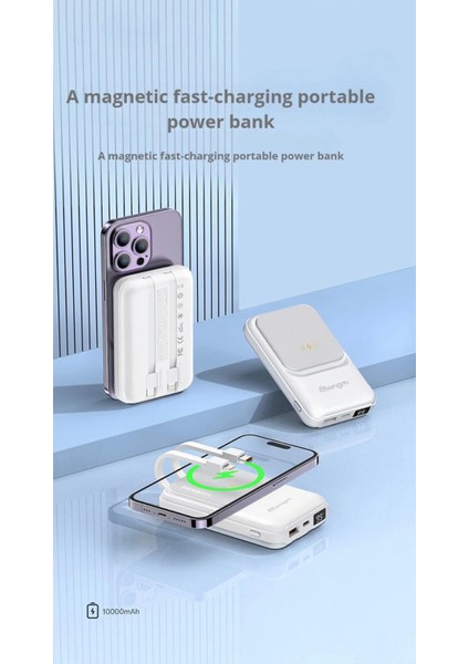 Atongm Powerbank Magsafe 10000MAH Manyetik Kablosuz Şarj Cihazı Iphone/huaweı/ Xiaomi Hızlı Şarj fırsatları