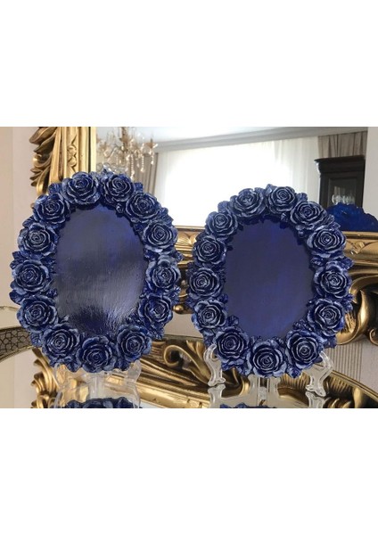 Gül Çiçek Kabartma Oval Çerçeve Silikon Kalıp K-270 modelleri