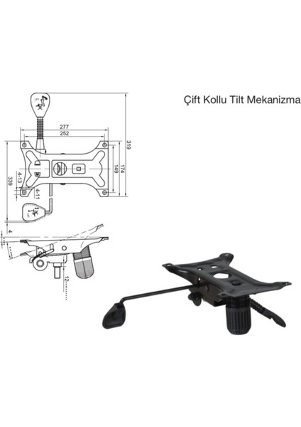 Ofis Koltuğu Mekanizması, Çift Kollu Tilt Mekanizma