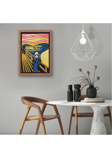 Çığlık Lin'e Art Illüstrasyon Nakış Işlemeli Tablo