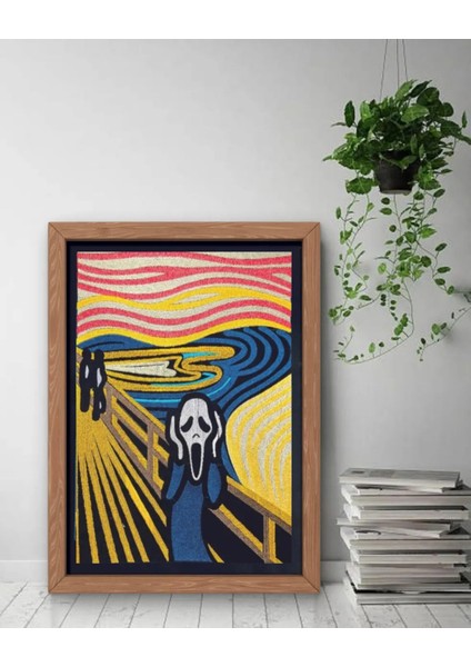 Çığlık Lin'e Art Illüstrasyon Nakış Işlemeli Tablo